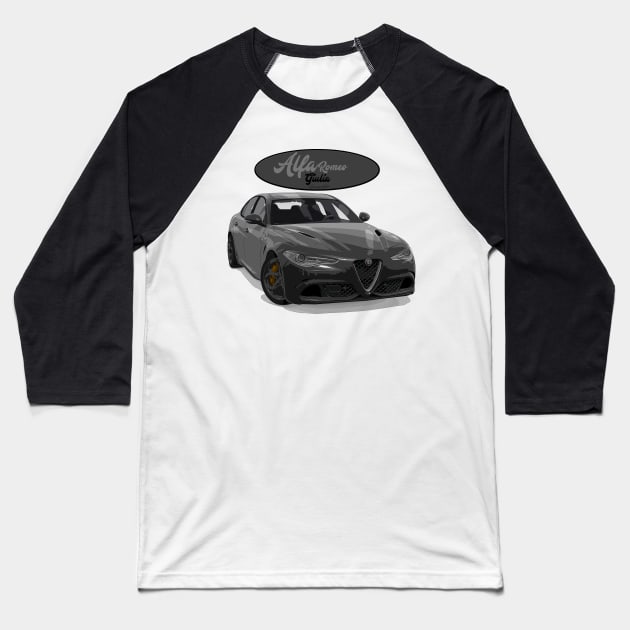 ALFA ROMEO Giulia Nero Baseball T-Shirt by PjesusArt